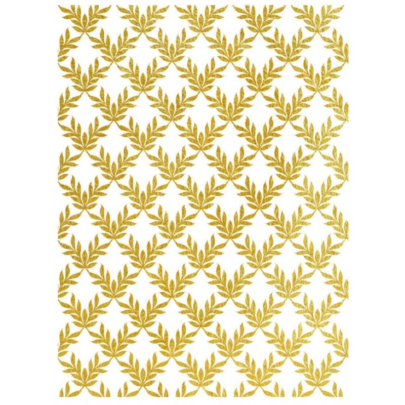 Papel de Arroz Fondo ORO RAMAS 30x41cm