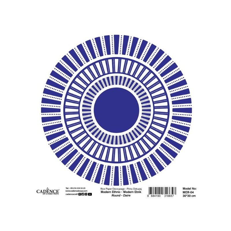PAPEL ARROZ II 30x30 CM CADENCE - Modern Ethnic Round