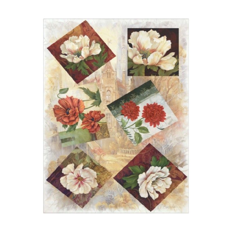 Papel de Arroz FLORES PINTADAS 30x41cm