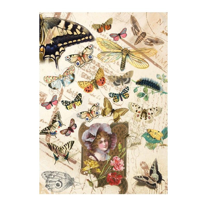 Papel de Arroz RETRATO MARIPOSAS 30x41cm