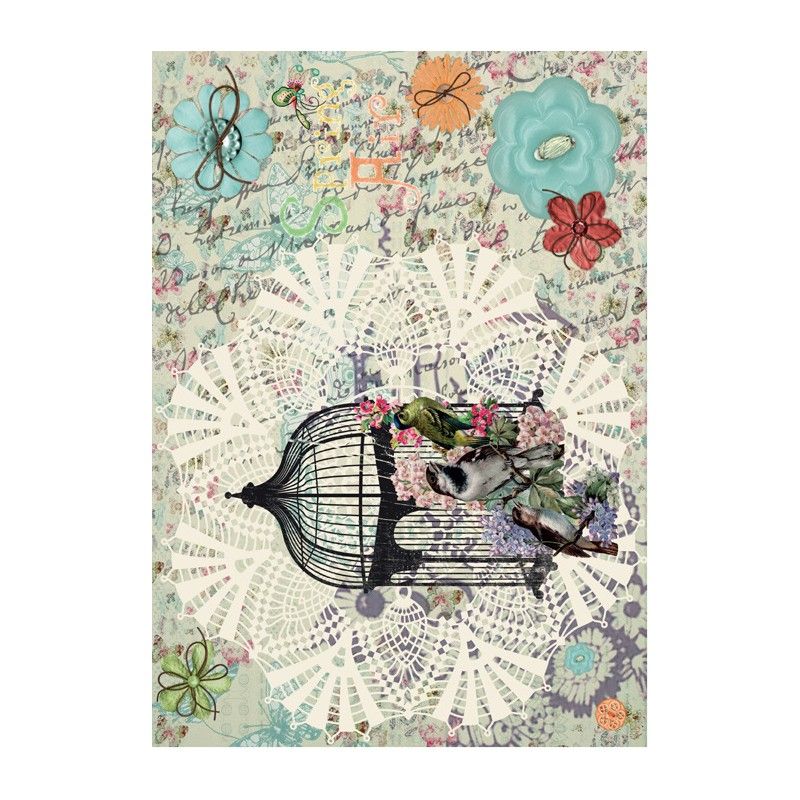 Papel de Arroz JAULA SCRAP 30x41cm