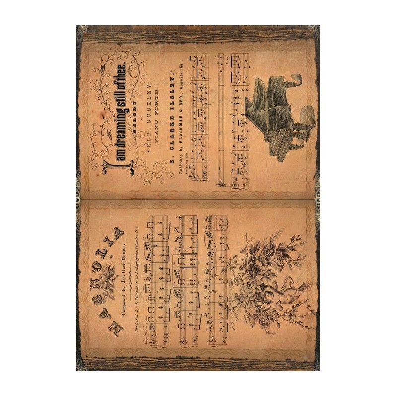 Papel de Arroz PARTITURA PARA PIANO 30x41cm