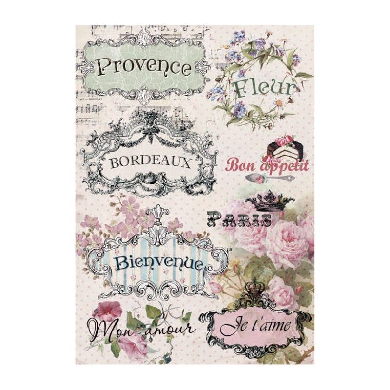 Papel de Arroz CARTELES ROMÁNTICOS 30x41cm