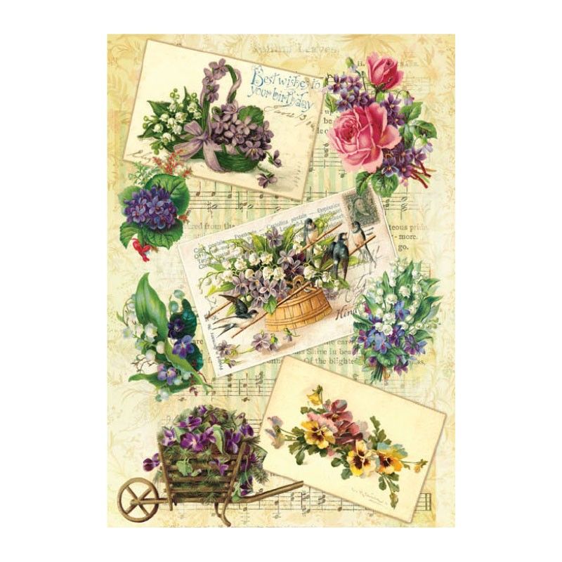 Papel de Arroz RAMOS SOBRE PARTITURA 30x41cm