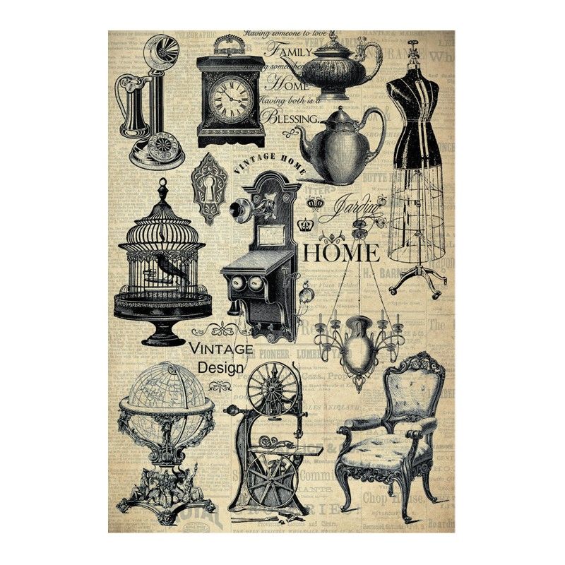 Papel de Arroz HOME VINTAGE DESIGN 30x41cm