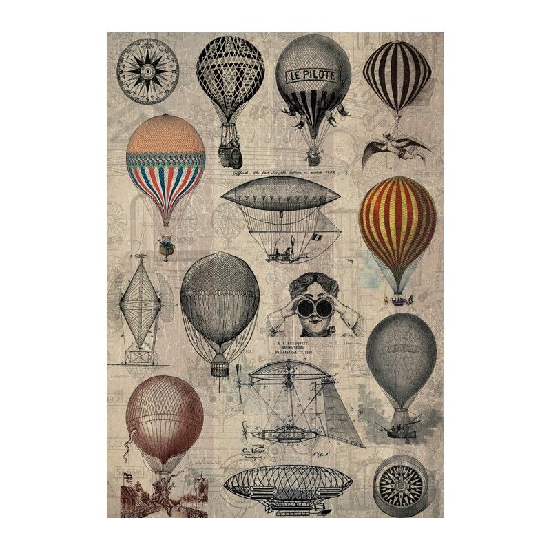 Papel de Arroz GLOBOS AEROESTÁTICOS 30x41cm