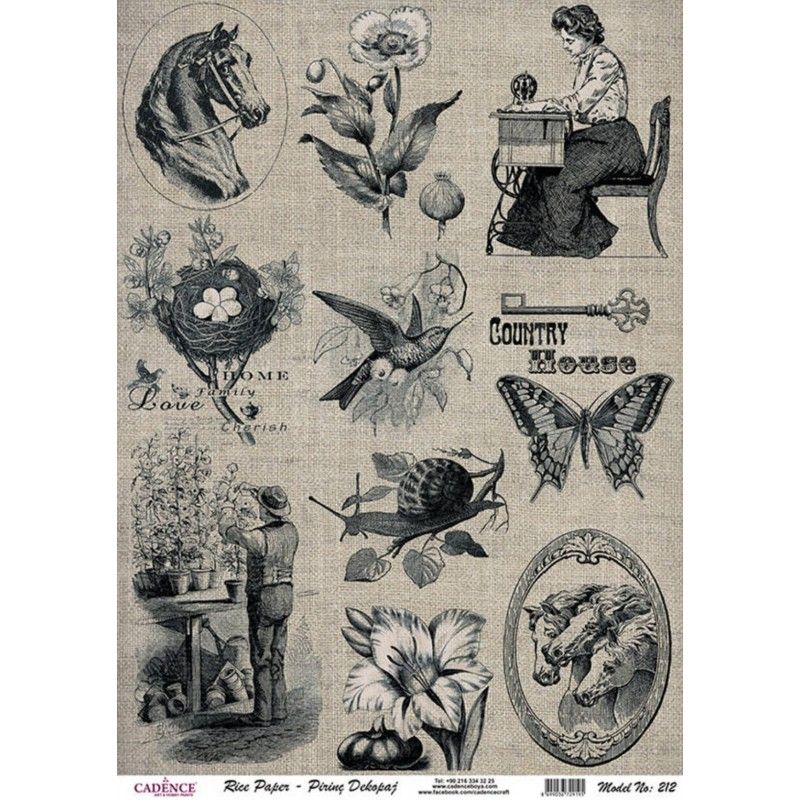 Papel de Arroz COUNTRY HOUSE 30x41cm