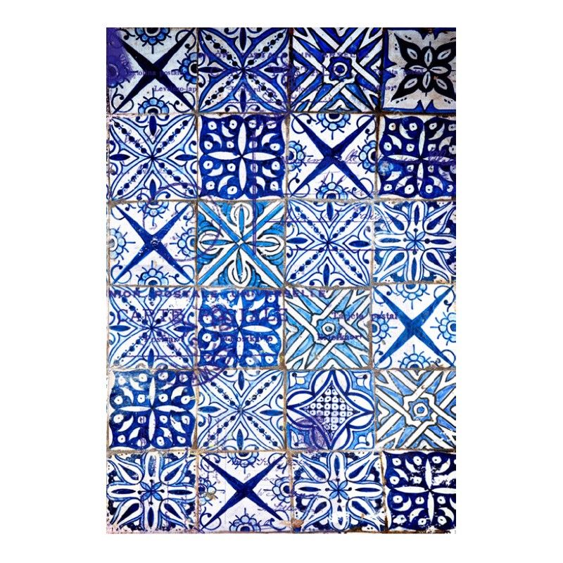 Papel de Arroz Azulejos Azules 30x41cm