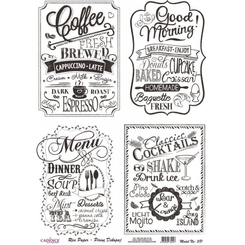 Papel de Arroz CARTELES BAR 30x41cm