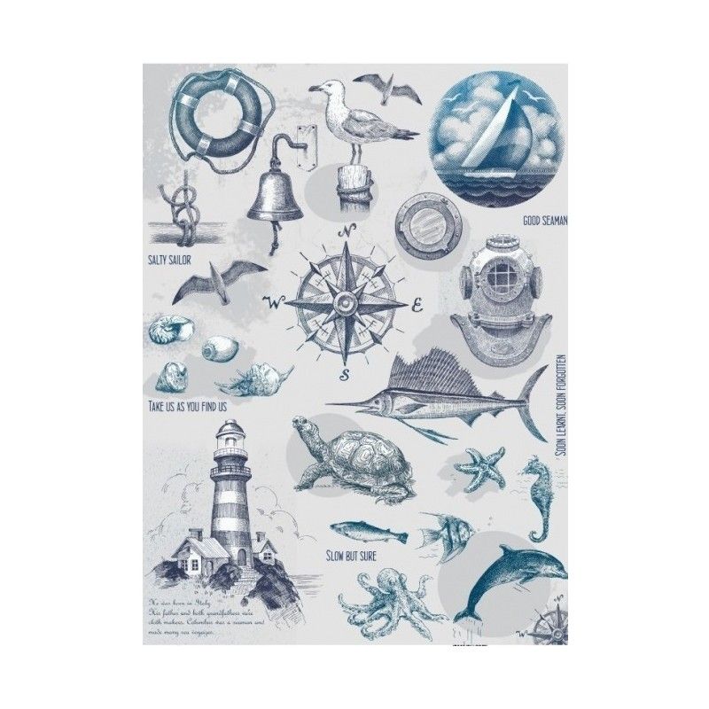 Papel de Arroz ELEMENTOS MARINO 30x41cm