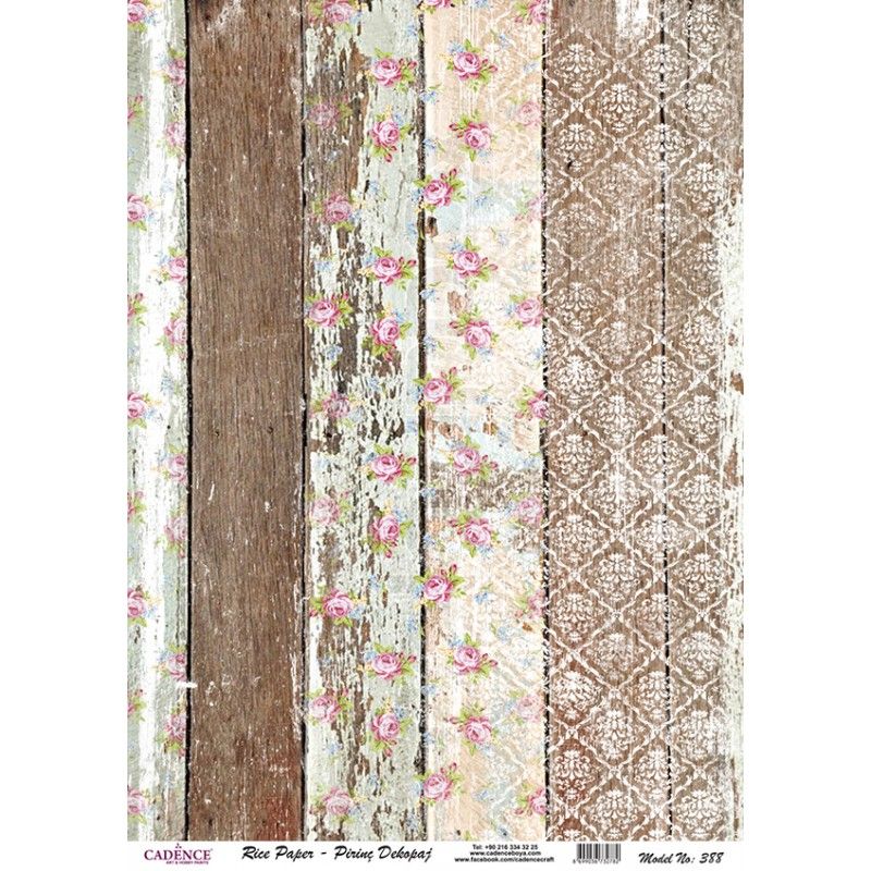 Papel de Arroz MADERA ESTAMPADA 30x41cm