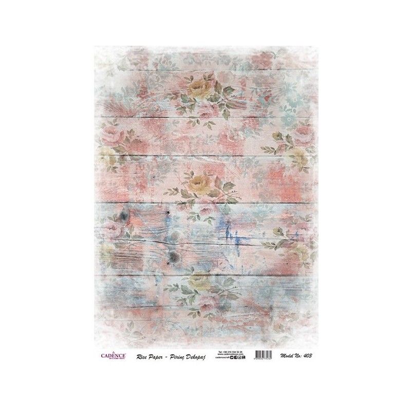 Papel de Arroz MADERA ROSA IMPRESA 30x41cm