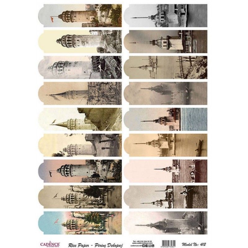 Papel de Arroz ETIQUETAS TORRE 30x41cm