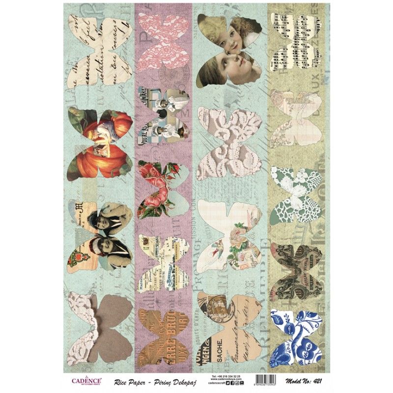 Papel de Arroz SILUETAS MARIPOSAS 30x41cm