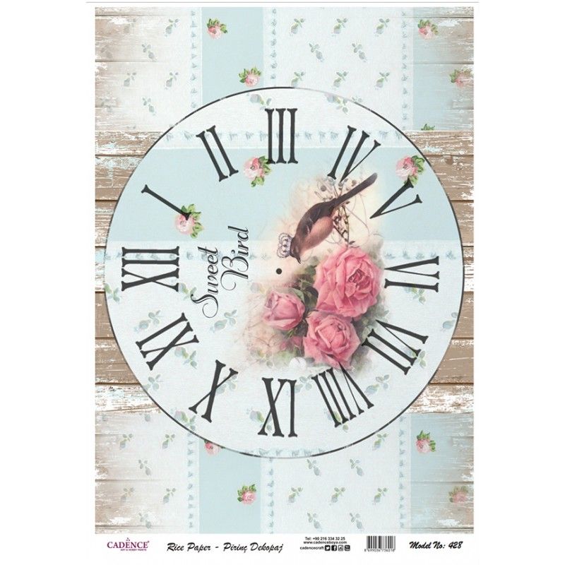 Papel de Arroz RELOJ SWEET BIRD 30x41cm