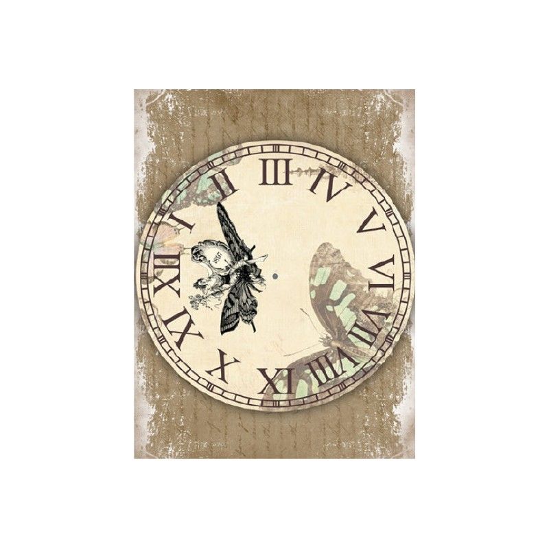 Papel de Arroz ESFERA RELOJ MARIPOSA 30x41cm