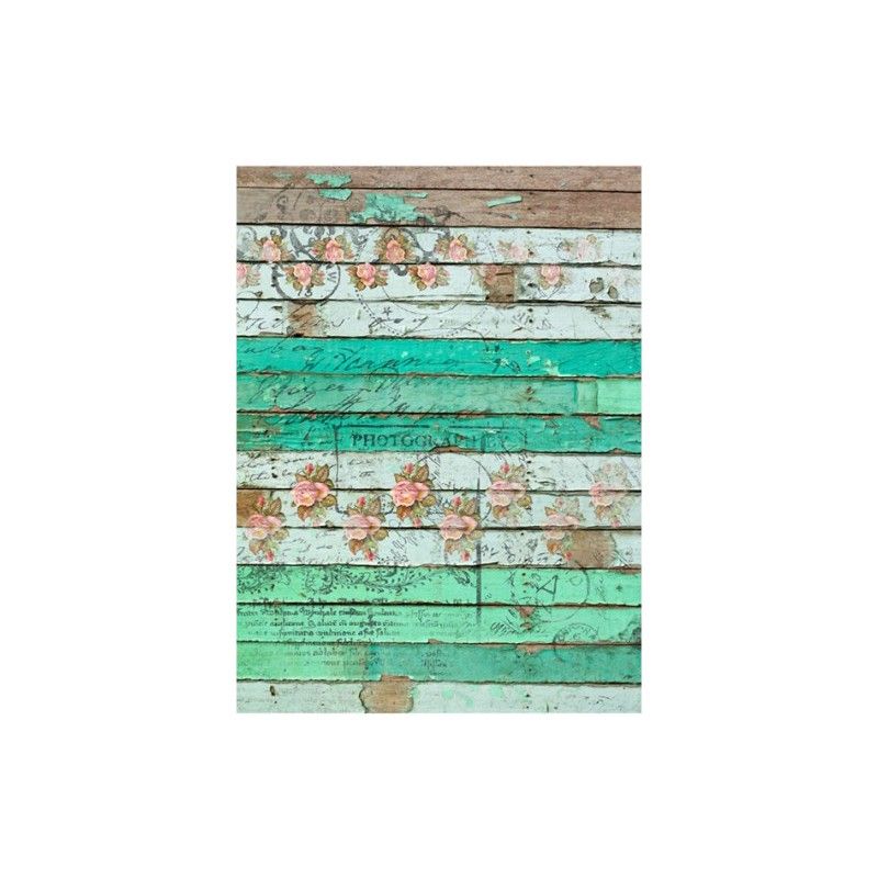 Papel de Arroz MADERA VERDE 30x41cm