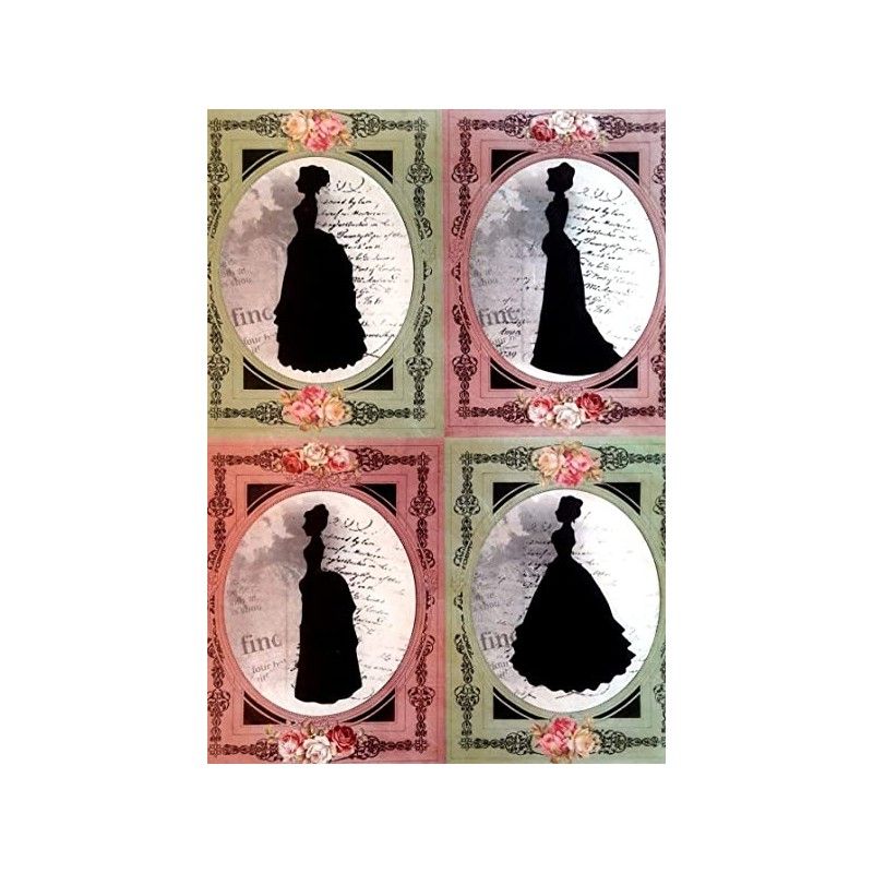 Papel de Arroz SILUETAS DAMAS 30x41cm
