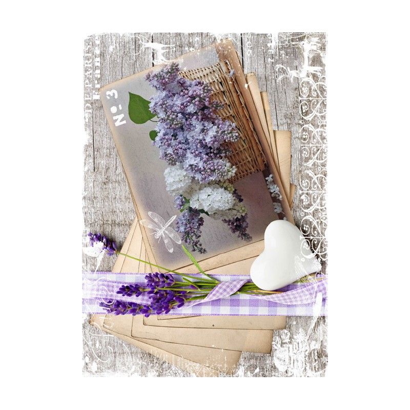 Papel de Arroz CESTA LILAS y LAVANDAS 30x41cm