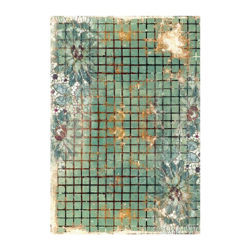 Papel de Arroz TESELAS VERDES 30x41cm