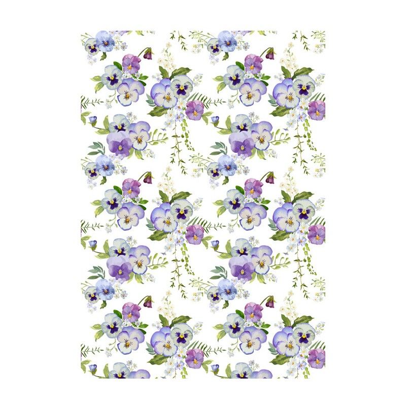 Papel de Arroz PENSAMIENTOS FONDO BLANCO 30x41cm