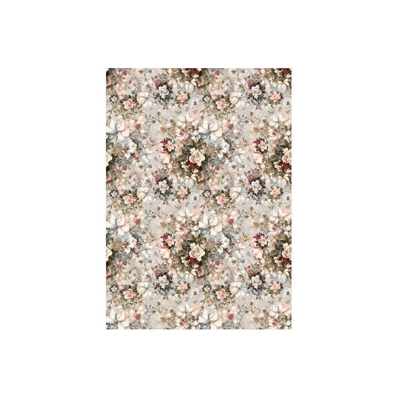 Papel de Arroz FLORES FONDO CLARO 30x41cm