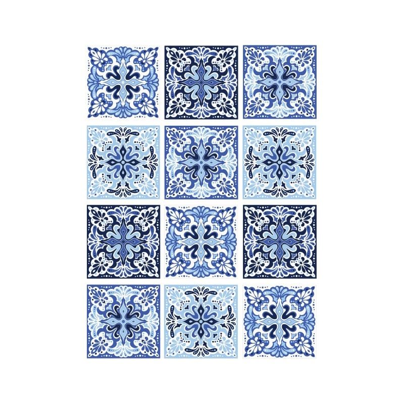 Papel de Arroz TILES BALDOSAS AZUL 30x41cm