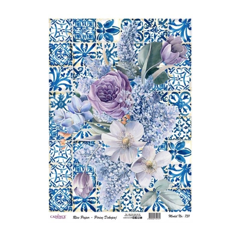 Papel de Arroz COLLAGE FLORES 30x41cm