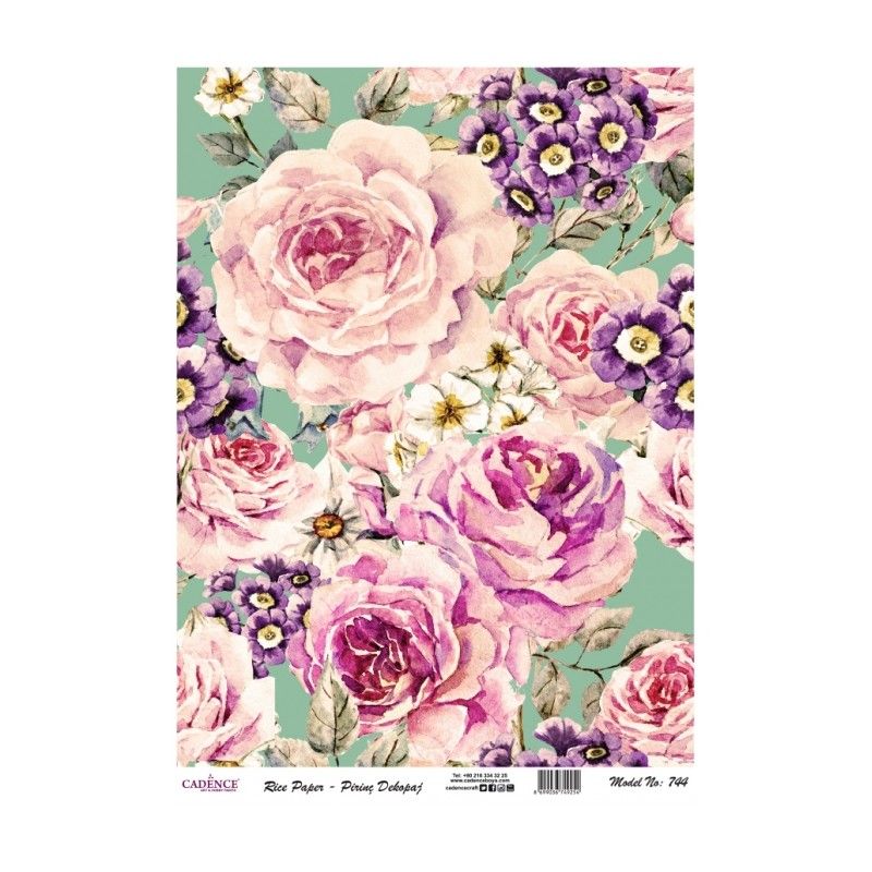 Papel de Arroz COLLAGE FLORES 30x41cm