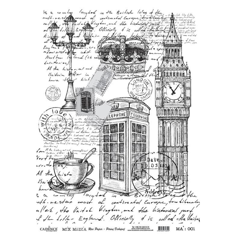 Papel de Arroz LONDON 30x41cm