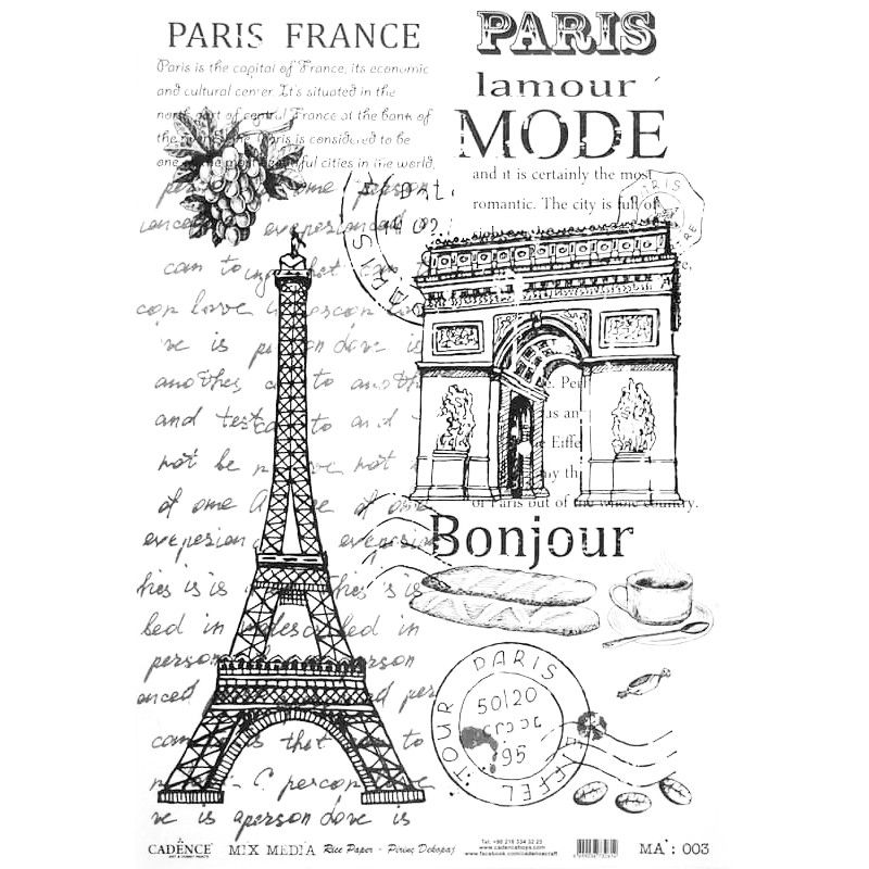 Papel de Arroz PARIS 1 30x41cm