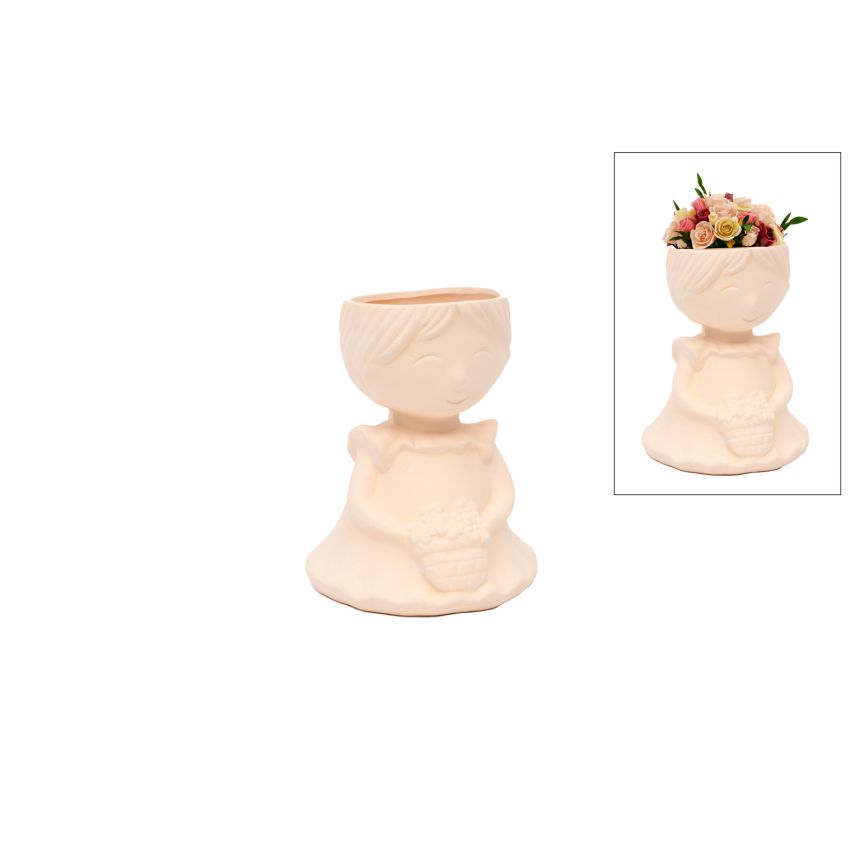 CACHE POT MENINA 12.5X17.5CM