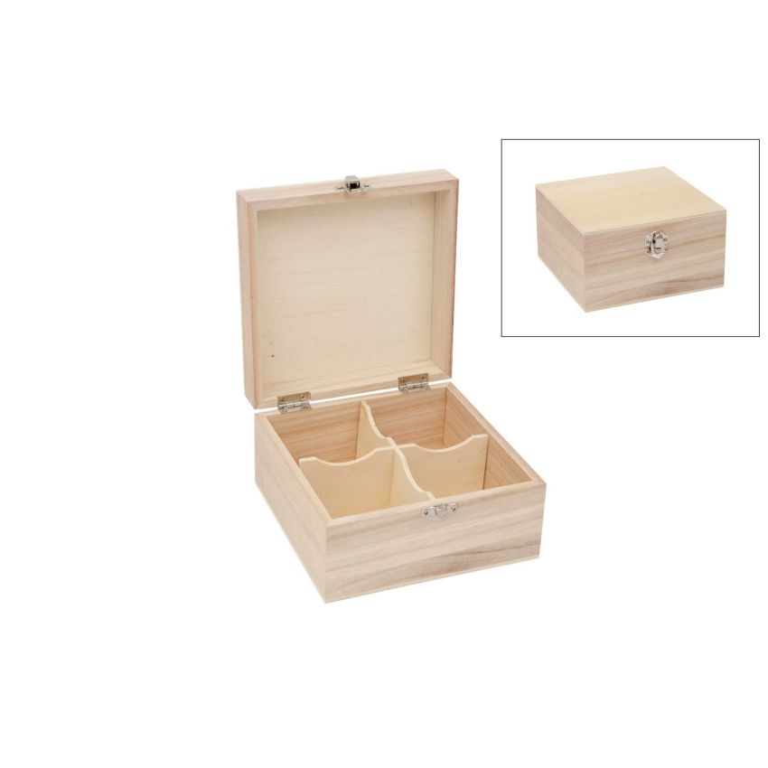 CAIXA CHA 4DIV. 16X16X9CM