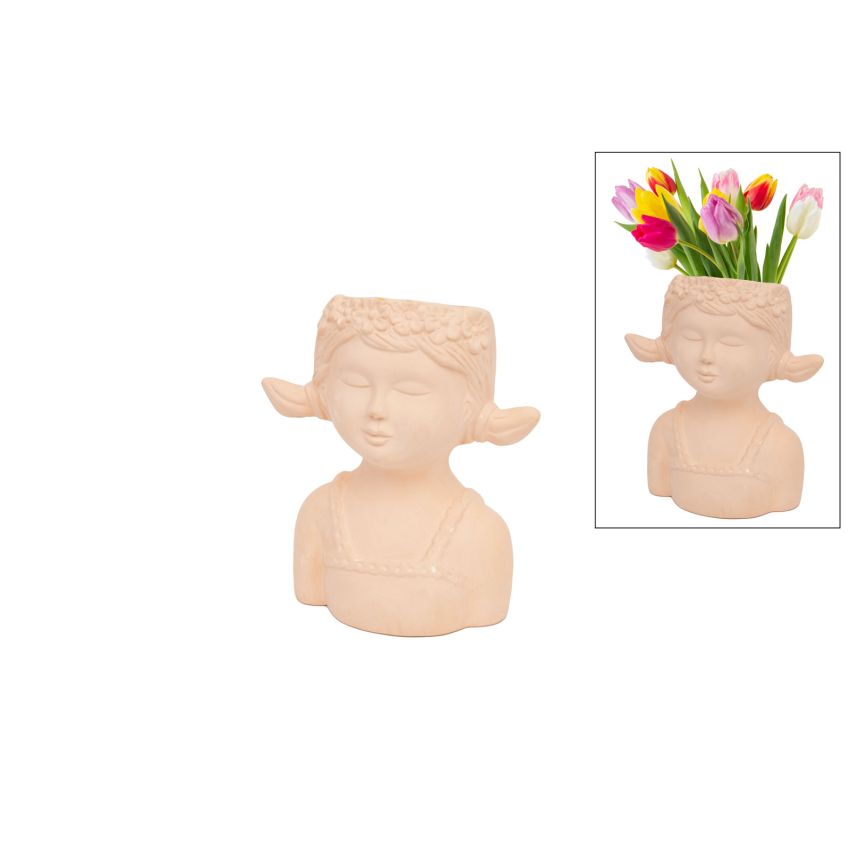 CACHE POT MENINA C/TOTÓS 15X19CM