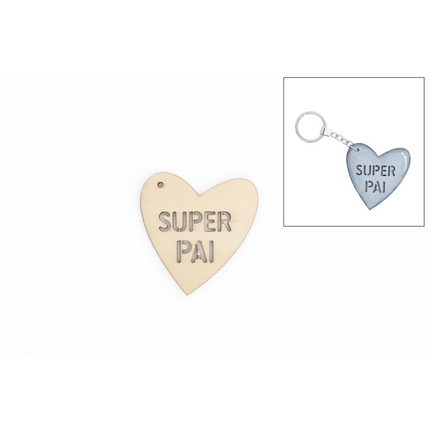 SET 12 CORACOES SUPER PAI 6.6X7X0.3CM CHOUPO