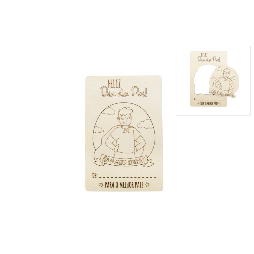 SET 4 POSTAIS DIA DO PAI 10X15X0.3CM CHOUPO
