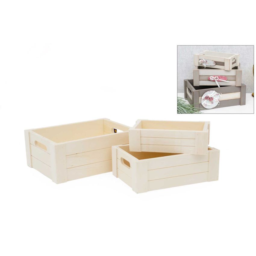 SET 3 CESTOS 23X17X9CM