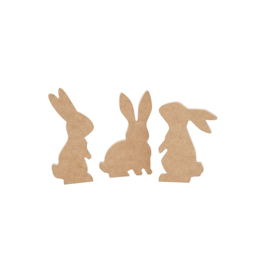 SET 3 COELHOS 21-23.5-25.8X1.6CM MDF