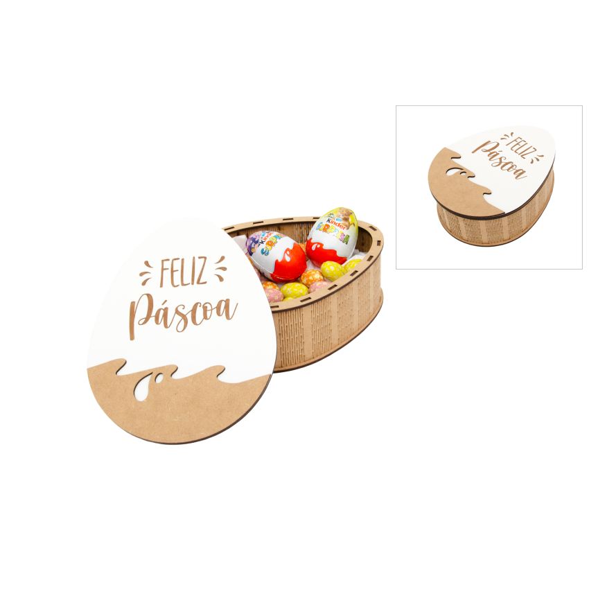 KIT CAIXA FELIZ PASCOA 16.7X21.3X7X0.3CM MDF