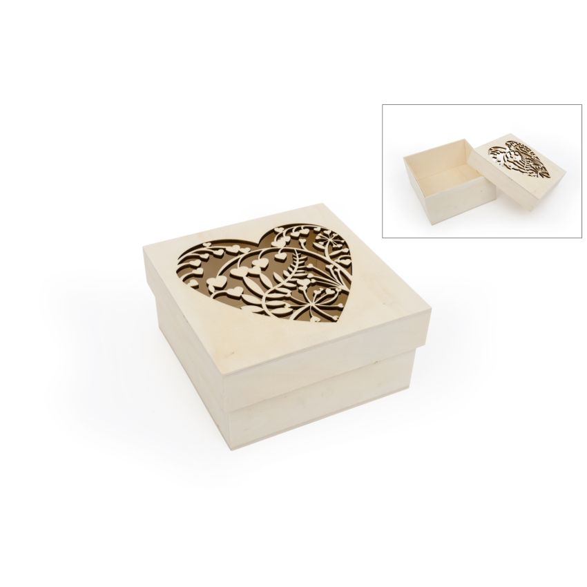 CAIXA C/CORACAO RENDILHADO 16X16X8CM