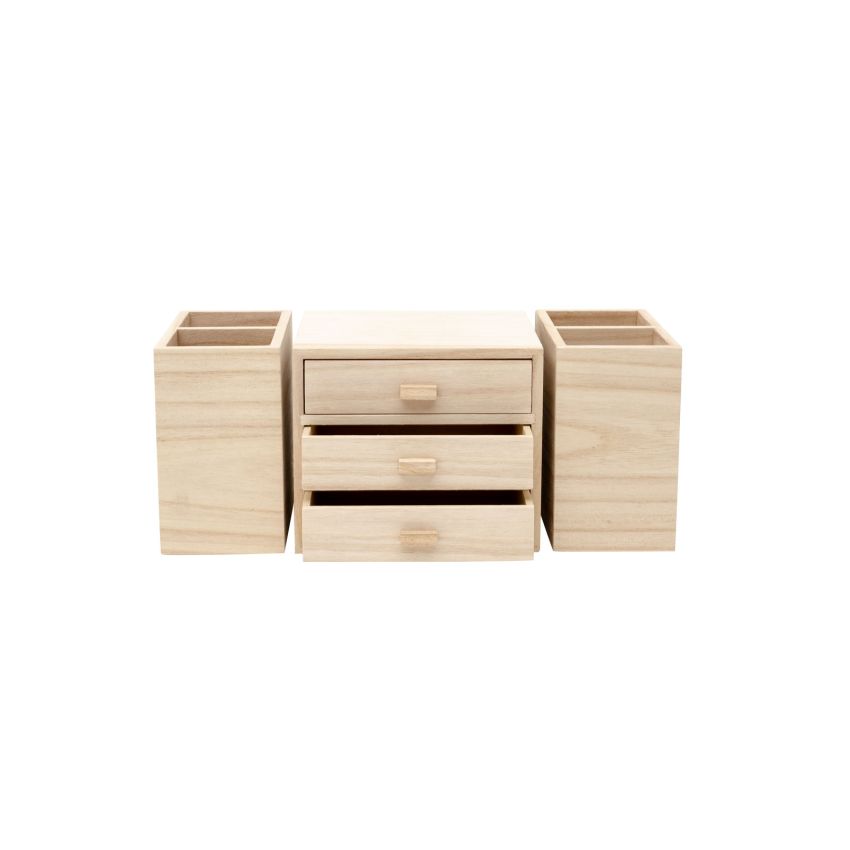 CAIXA C/3 GAVETAS+ 4 DIV. 28X12X12CM