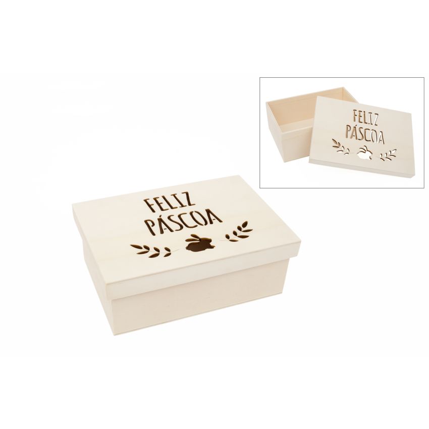 CAIXA FELIZ PÁSCOA 22X15X8CM