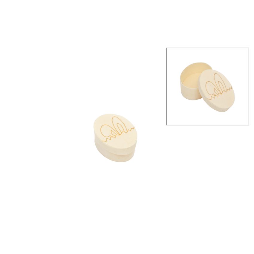 SET 6 CAIXAS BALSA OVAIS COELHO 6X4X2,5CM