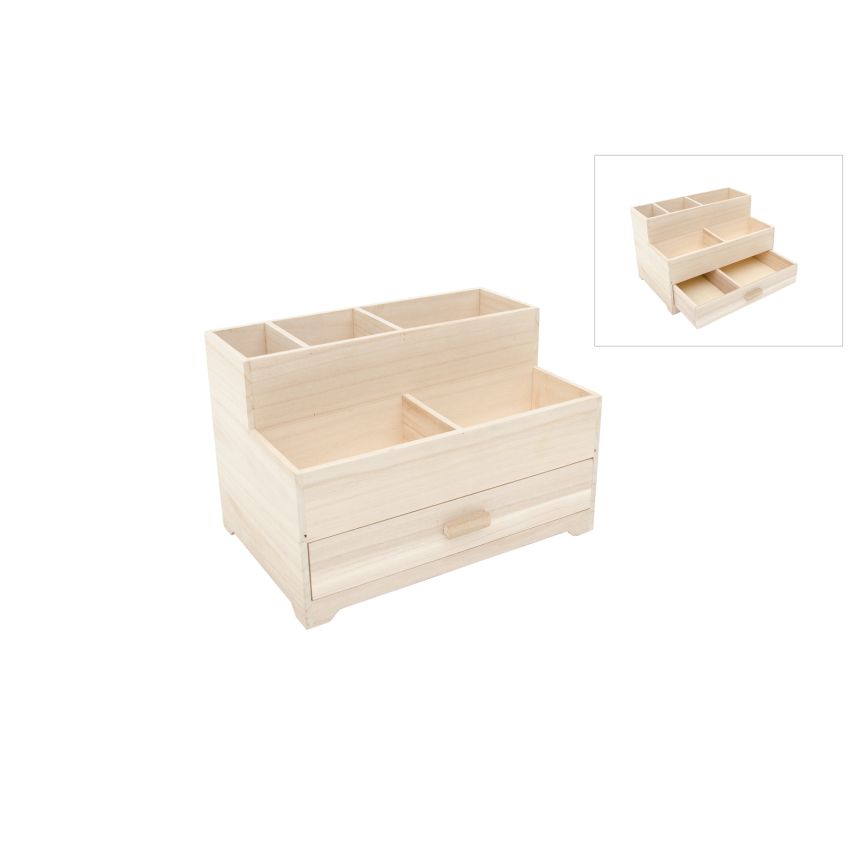 CAIXA C/DIVISORIAS E GAVETA 30X20X19.5CM