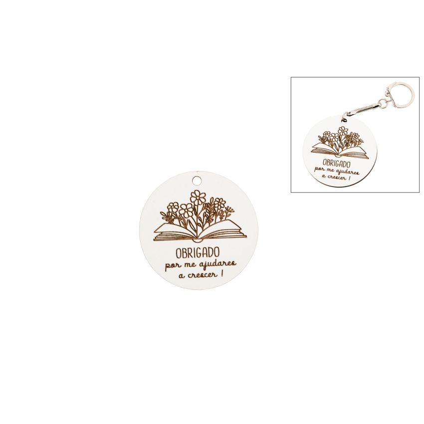 SET 12 LEMBRANÇAS Obrigado D.5.5X0.3CM MDF BRANCO