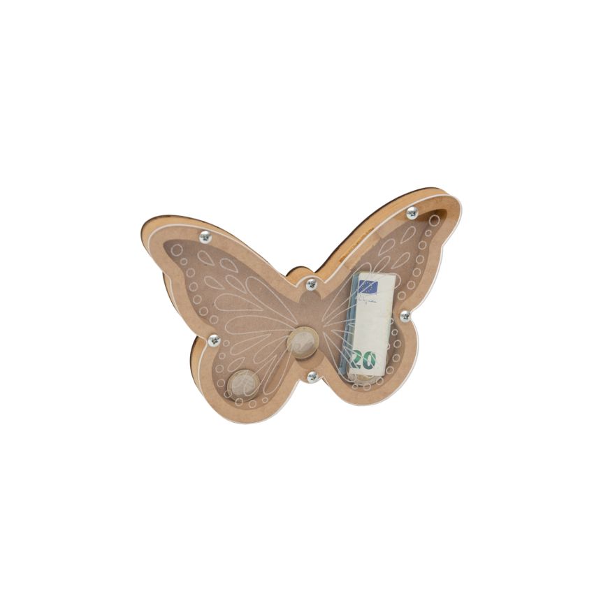 KIT QUADRO MEALHEIRO BORBOLETA 21X14.2X1.6CM MDF