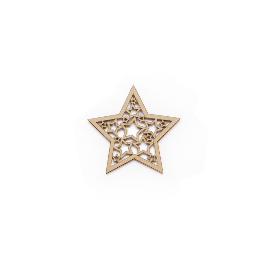 SET 6 ESTRELAS 10.5X10X0.25CM MDF