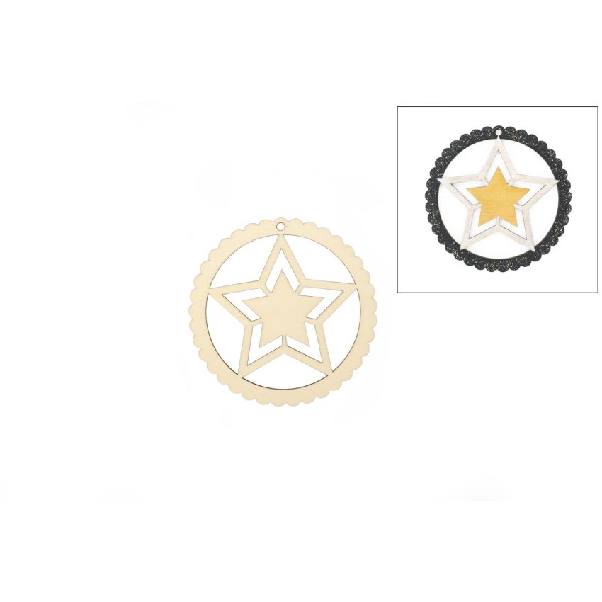 SET 6 APLICACOES ESTRELA 10X0.3CM CHOUPO