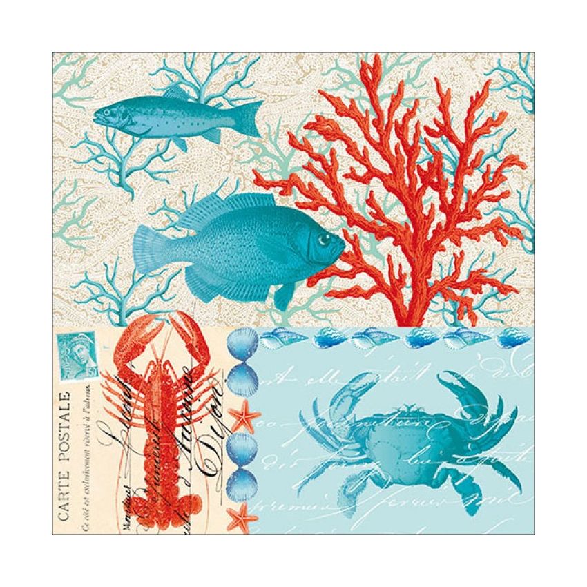 Guardanapo WATER WORLD CREAM 30x30cm