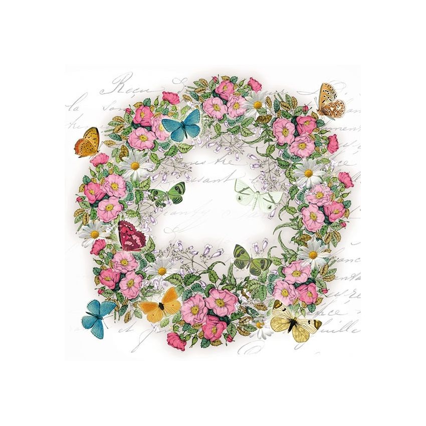 Guardanapo wreath of flowers 30x30cm